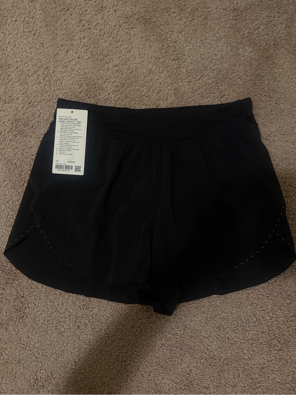 lululemon athletica Black Athletic Running Shorts fast and free